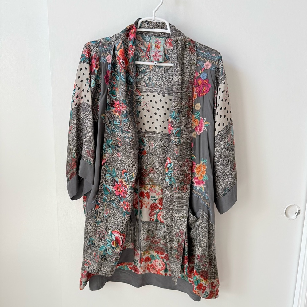Johnny Was Ellamo Silk Embroidered Kimono - Picture 2 of 14